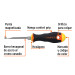 Desarmador cabinet 3/16 x 3" mango Comfort Grip, TRUPER
