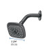 Regadera cuadrada 3-3/4" brazo y chapetón, negro, BASIC