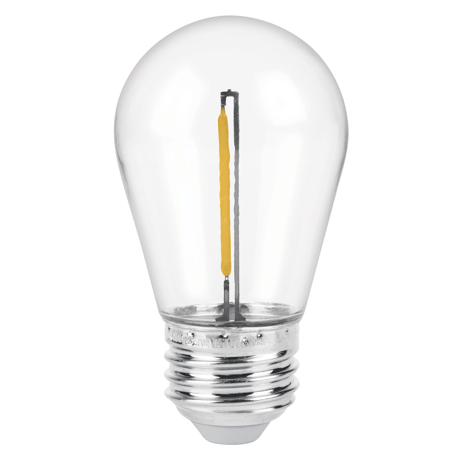 Foco LED filamento 1 W, S14, 2200K luz ambar, E26, VOLTECK