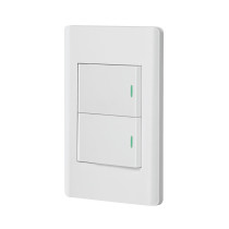 Placa armada blanca 1 interruptor y 1 de 3vías 1.5mód,Lisboa