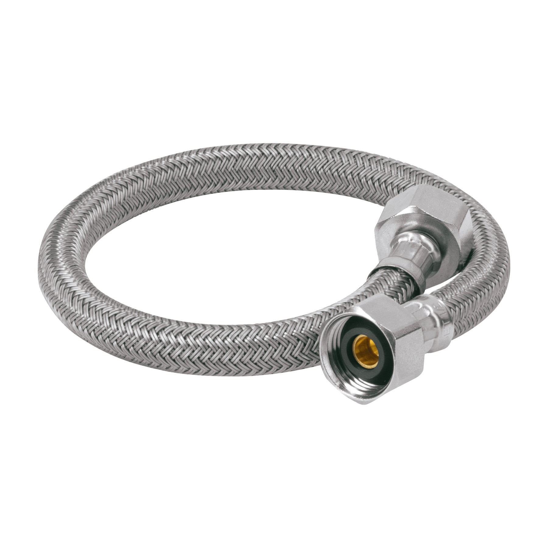 Manguera lavabo/fregadero, vinilo gris, 1/2" x 1/2", 40 cm