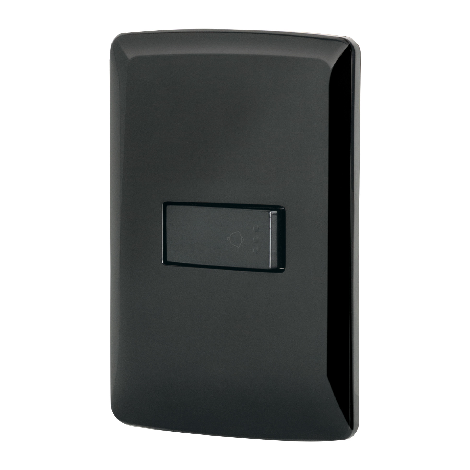 Placa armada con timbre, negro, línea Italiana, VOLTECK