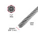 Metro de cable rígido 3/16" de acero 7x7 hilos, 75 m, FIERO