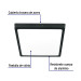 Luminario LED plafón 24W 6500K, cuadrado, negro, VOLTECK