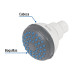 Regadera redonda de ABS 2-1/2" gris-blanca sin brazo, BASIC