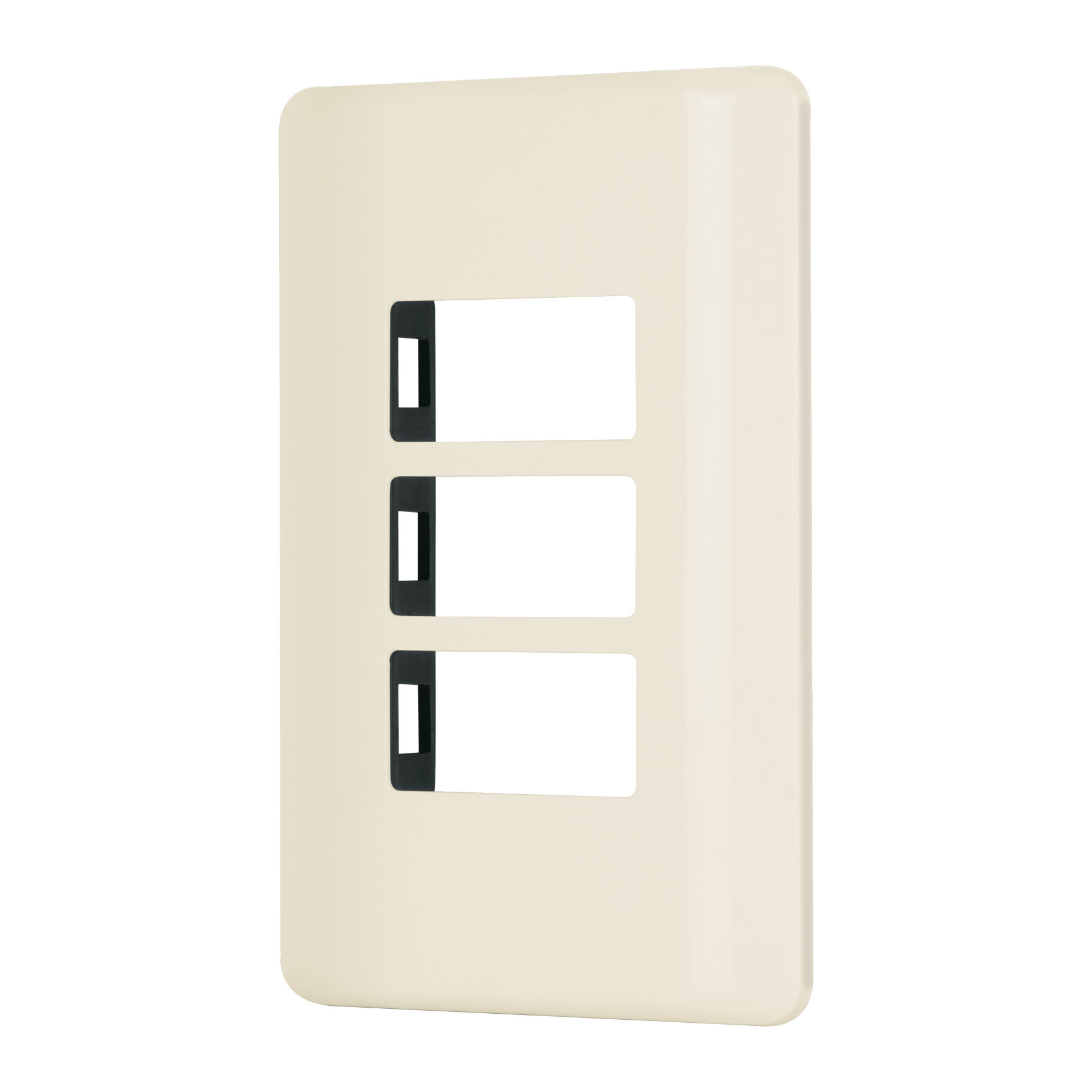 Placa 3 módulos, marfil, línea VOLTECK BASIC