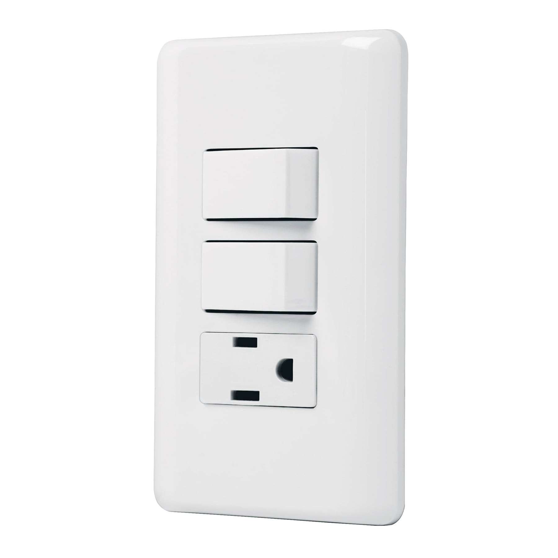Placa armada con contacto y 2 interruptores sencillos, BASIC