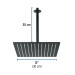 Regadera plato cuadrado 12" con brazo, negro, FOSET RIVIERA