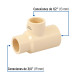 Tee reducida lateral de CPVC 3/4" x 1/2" x 1/2" , FOSET