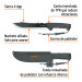 Machete doble filo 10", cacha inyectada, con funda, TRUPER