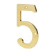 Número 5 de latón sólido 4", latón brillante, HERMEX