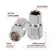 Dado de 12 mm, 6 puntas, cuadro 1/2", TRUPER