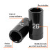 Dado largo impacto de 26 mm, 6 puntas, cuadro 1/2", TRUPER