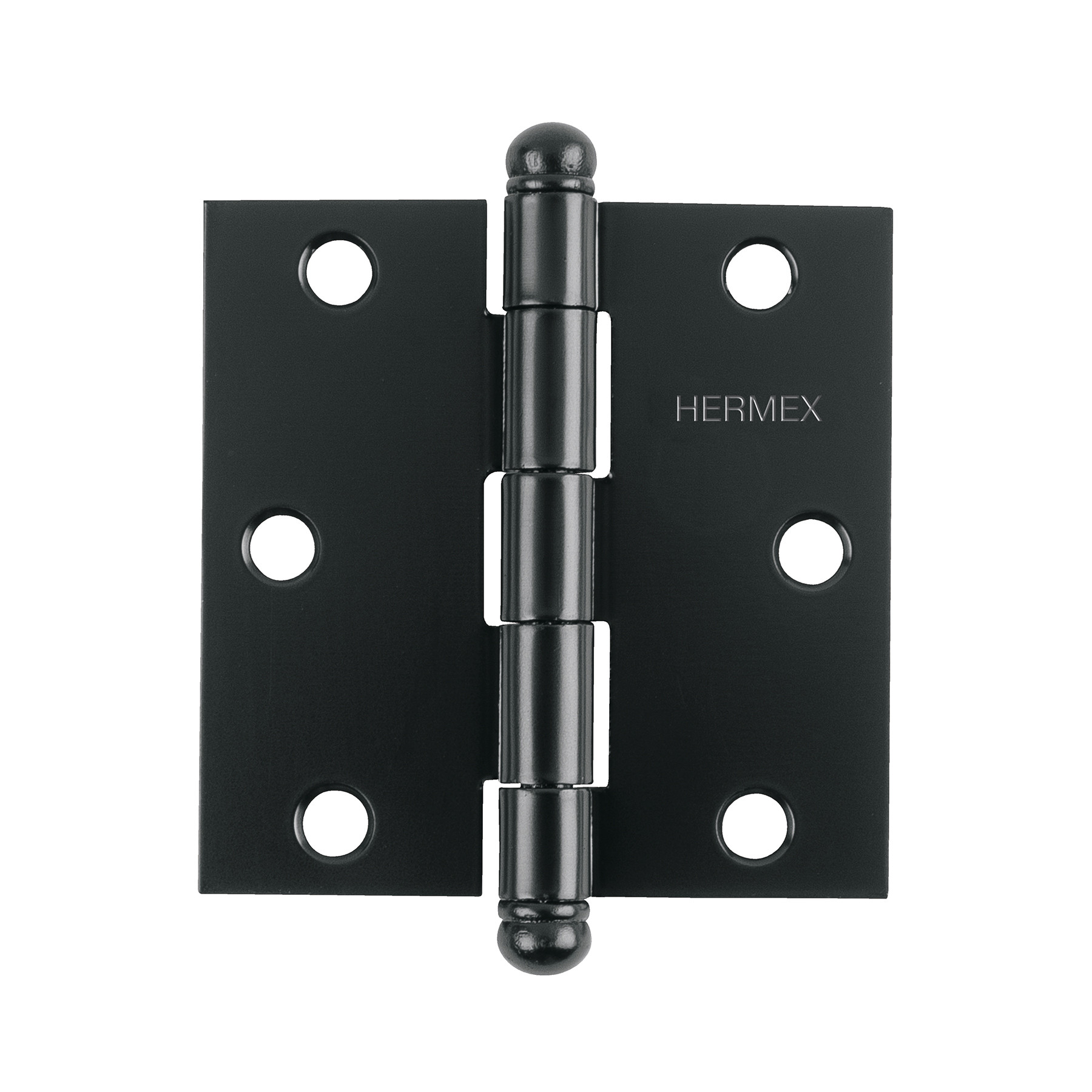 Bisagra cuadrada 3", negro mate, cabeza redonda, HERMEX