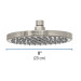 Regadera satín 8" plato redondo, sin brazo, FOSET ELEMENT