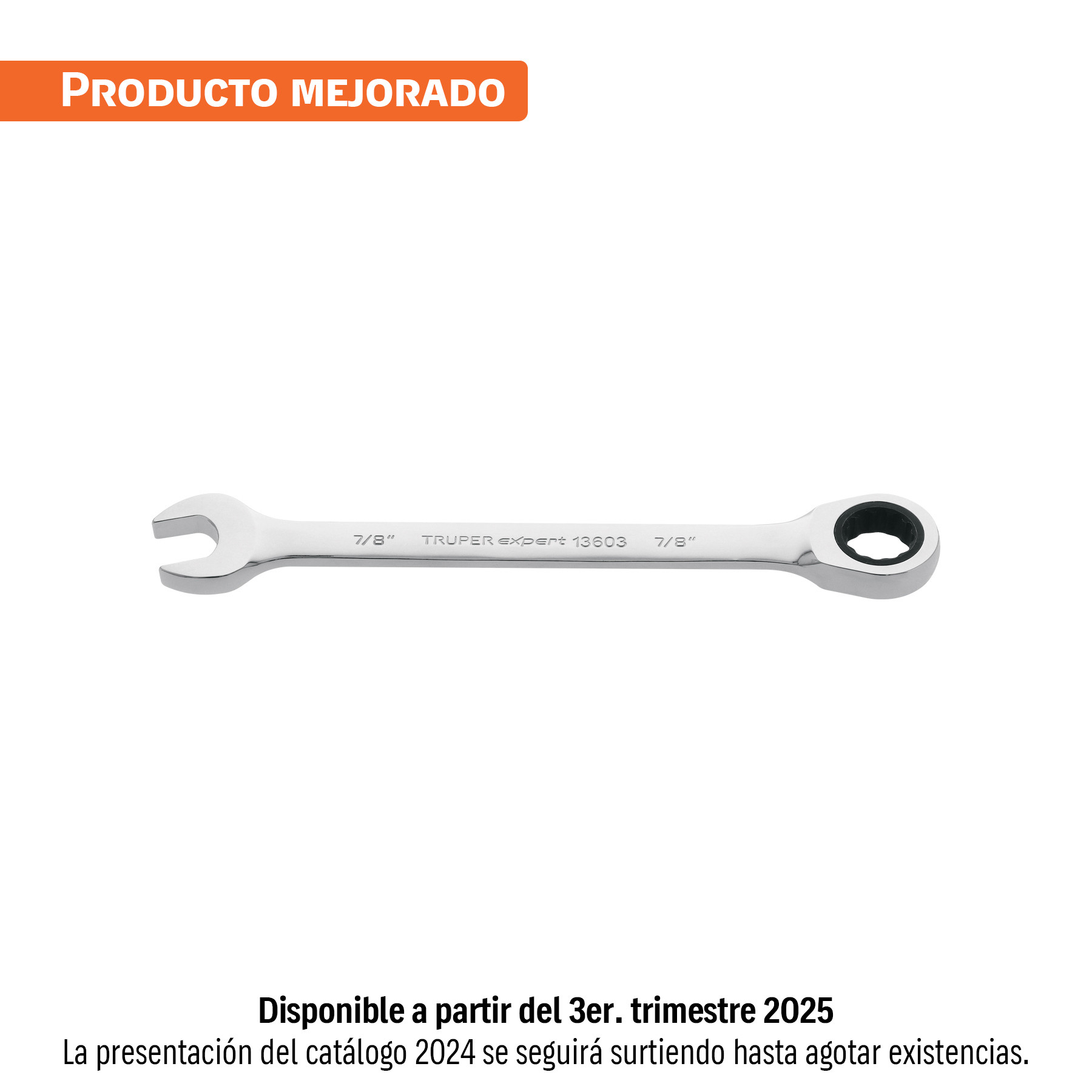 Llave combinada con matraca 7/8" x 281 mm largo, EXPERT