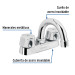 Mezcladora 4" para lavabo, cuello curvo, cartucho compresión