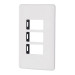 Placa 3 módulos de ABS, blanca, VOLTECK BASIC