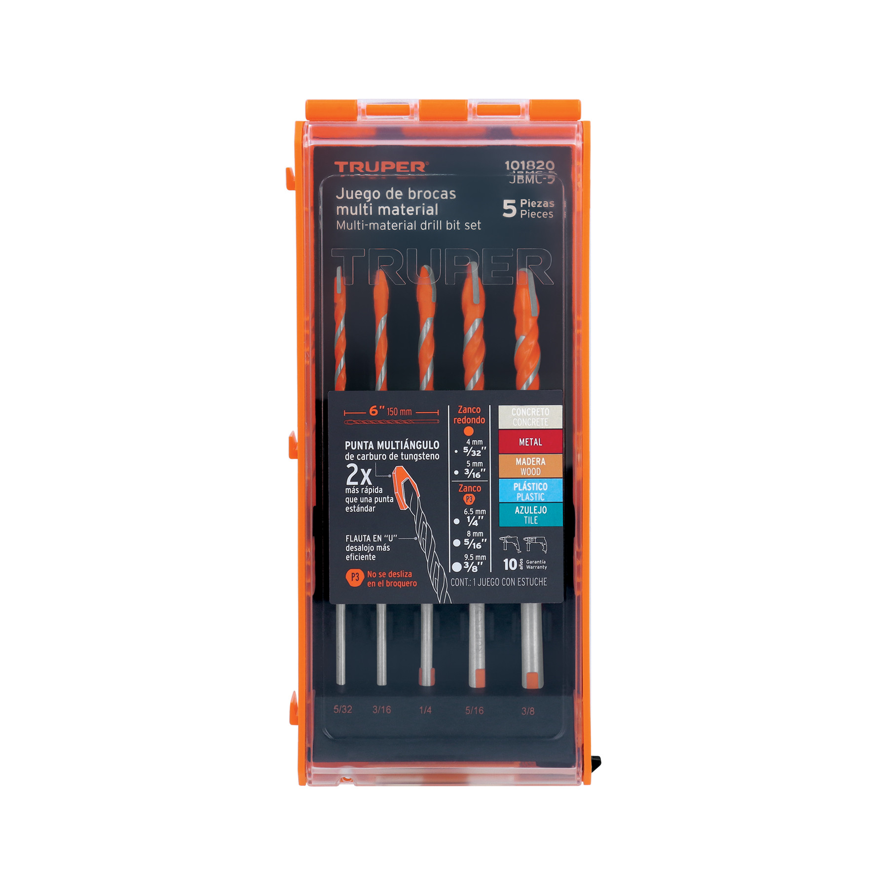 Juego de 5 brocas multimaterial, TRUPER
