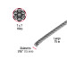 Metro de cable rígido 1/16" de acero 7x7 hilos, 75 m, FIERO