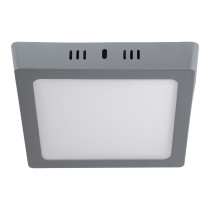 Luminario LED plafón 12W 6500K, cuadrado, gris, VOLTECK