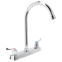 Mezcladora 8" fregadero cromo, cuello curvo, palanca, BASIC