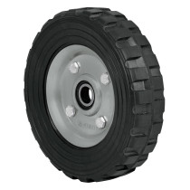 Rueda de hule sólido 7" para diablo, un balero, PRETUL