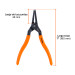 Pinza punta recta 7" para abrir anillos, mango de PVC