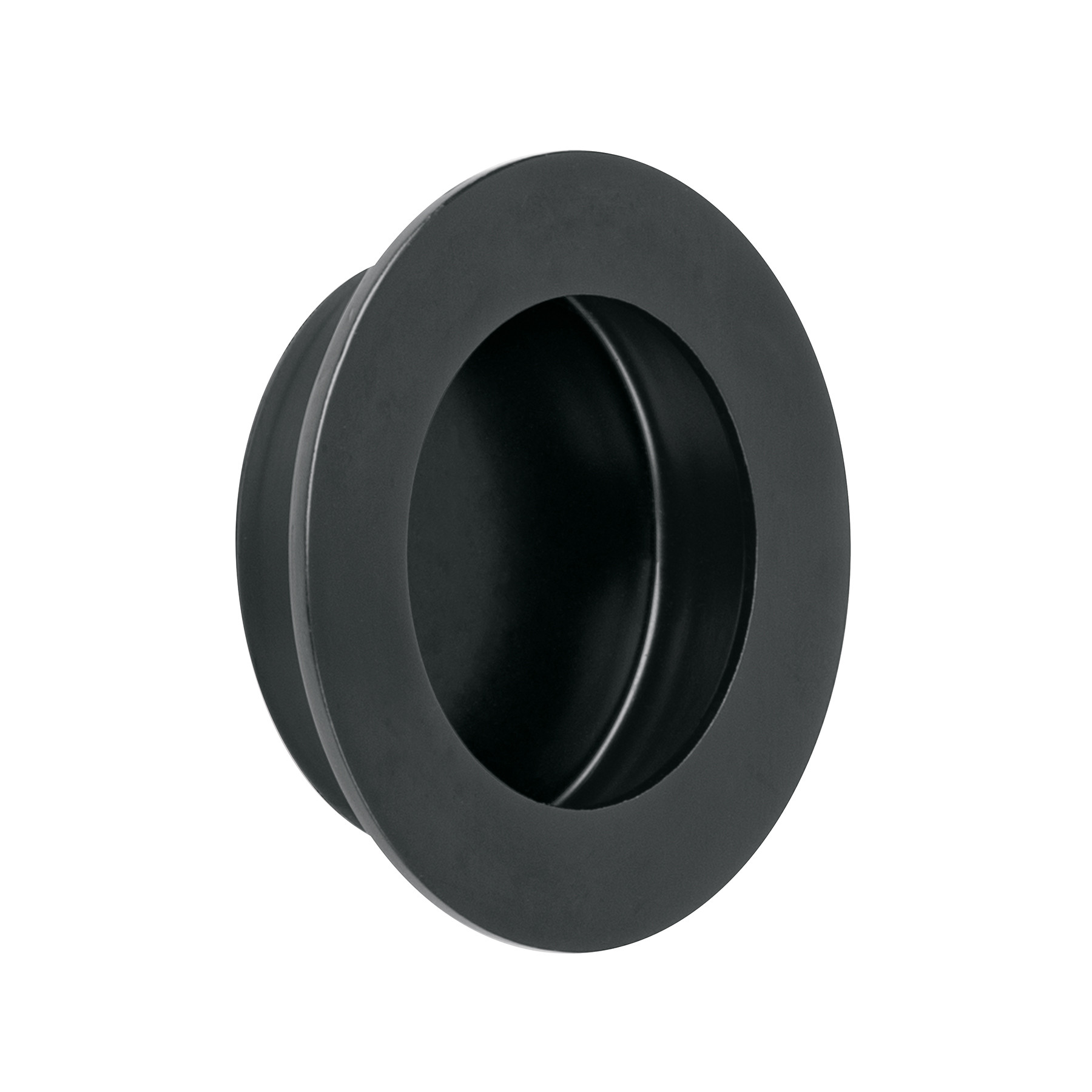 Jaladera de embutir circular No. 4 acabado negro