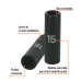 Dado largo cuadro 1/2" de impacto 6 puntas de 15 mm, TRUPER
