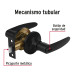 Cerradura de manija "Turín" p/baño, negro, cilindro latón