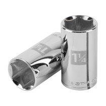 Dado largo de 1-1/4", 6 puntas, cuadro 1/2", TRUPER