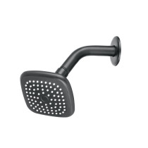 Regadera cuadrada 3-3/4" brazo y chapetón, negro, BASIC