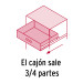Bolsa con 2 correderas extensión 35 cm p/cajón, ancho 2.5 cm