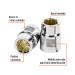 Dado de 13/16", 12 puntas, cuadro 3/4", TRUPER