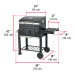 Asador de carbón de 24" con tapa, negro, FIERO