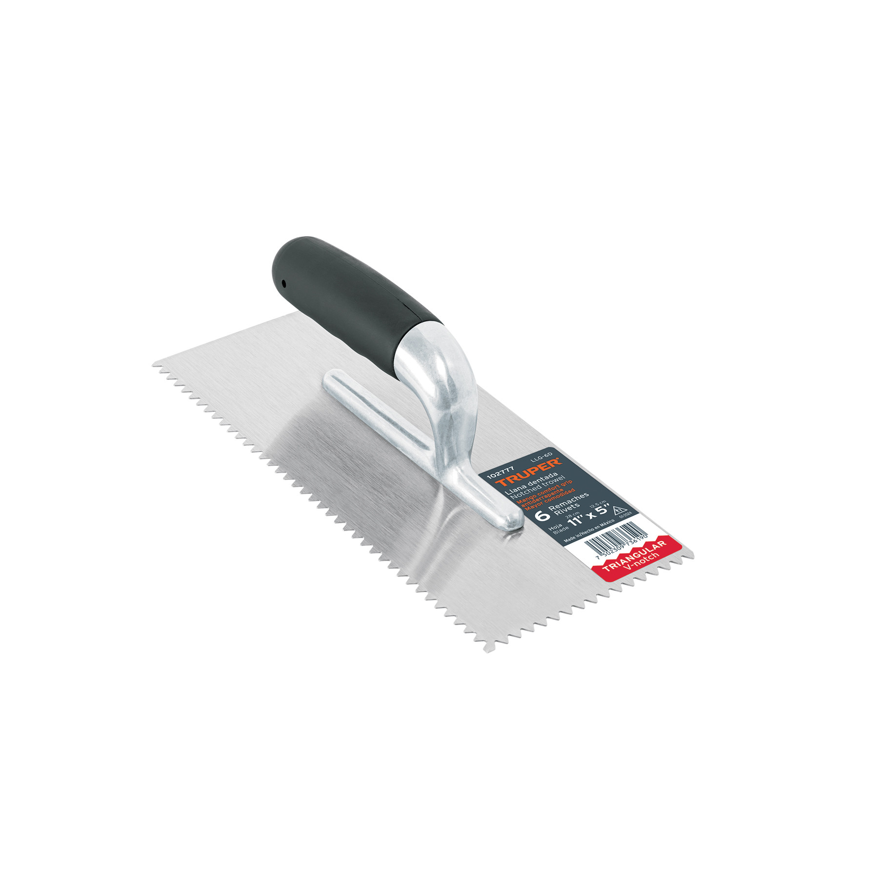 Llana 11" dentado triangular, 6 remaches, mango Comfort Grip