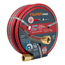 Manguera 1/2" super reforzada 4 capas 25 m conexiones metal