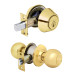 Combo cerraduras, llave-llave, latón brillante, HERMEX BASIC