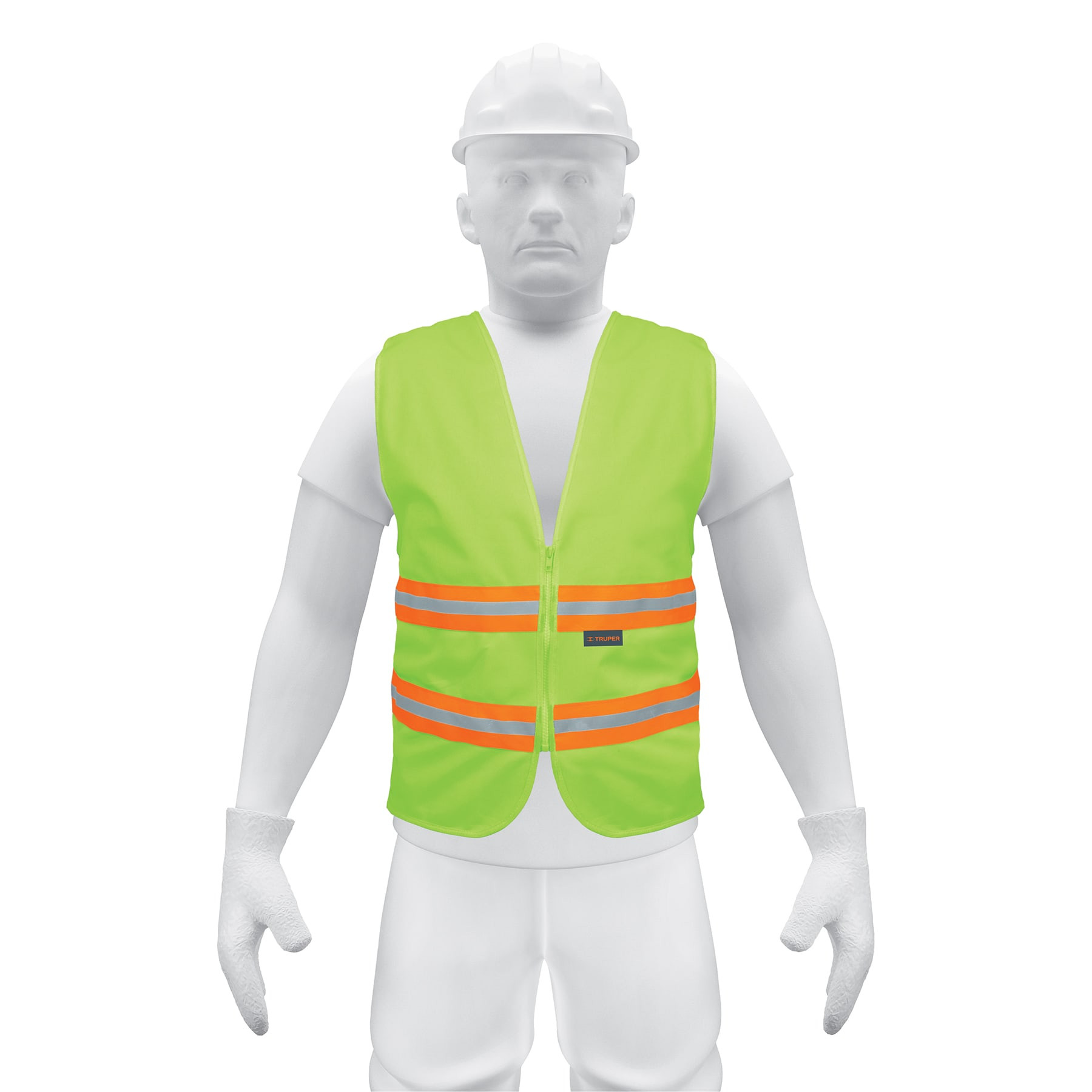Chaleco de seguridad amarillo alta visibilidad con cierre