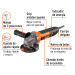 Esmeriladora angular 4-1/2", 850W, TRUPER ERGO PRO