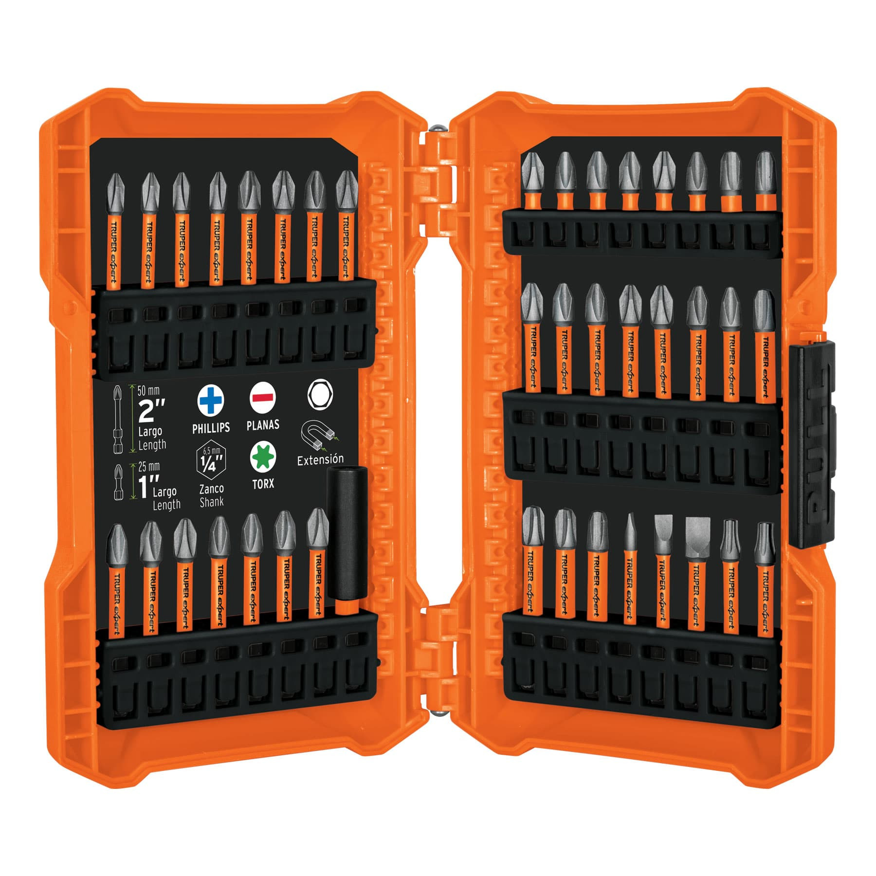 Juego de 40 puntas de impacto mixtas largos 1" y 2", EXPERT