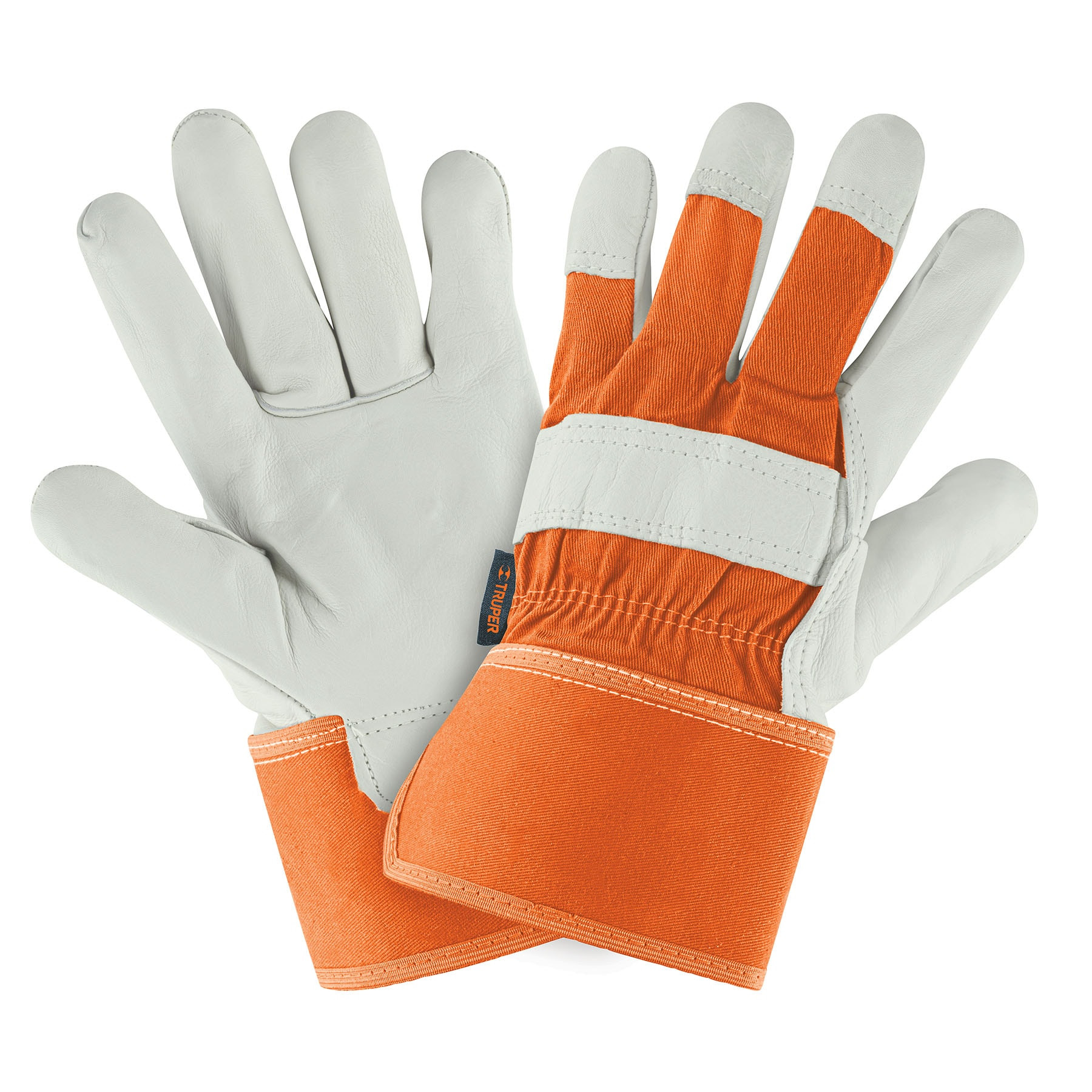 Guantes de piel de res y dorso de loneta, TRUPER