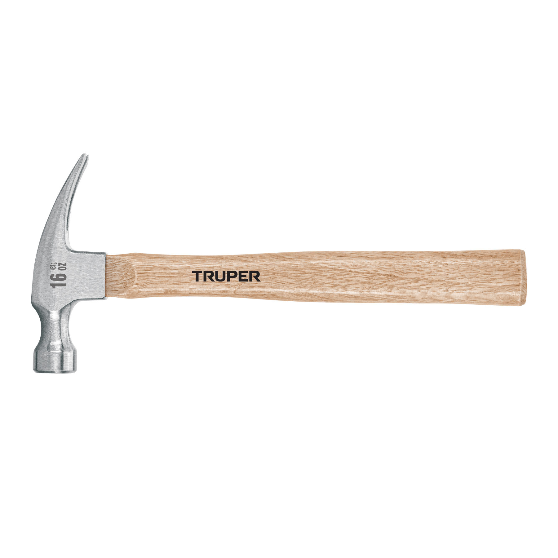 Martillo pulido, 16 oz, uña recta, mango madera, TRUPER
