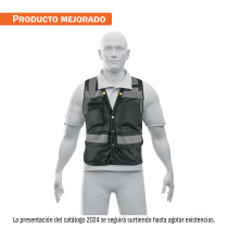 Chaleco seguridad reforzado negro con bolsas, G, EXPERT