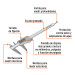 Calibrador vernier digital 6", acero inox, std y mm, TRUPER