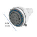 Regadera redonda 3-1/4", 5 funciones, sin brazo, FOSET AQUA