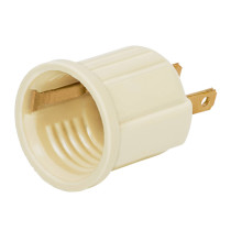 Portalámpara de baquelita, con adaptador, marfil, VOLTECK
