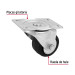 Rodaja hule 2-1/2", placa giratoria c/balero, carga 50kg