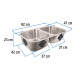 Tarja de submontar 82 x 47 x 23 cm doble tina, FOSET RIVIERA